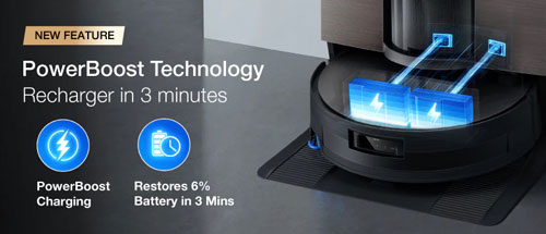 Visuel repr�sentant le PowerBoost sur un aspirateur robot Ecovacs