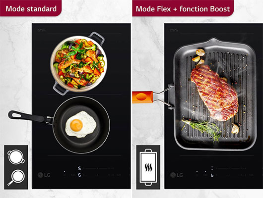 Visuel repr�sentant une table de cuisson LG avec zone flexible