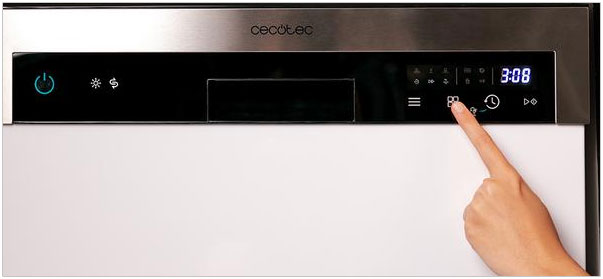 Visuel repr�sentant les commandes FullTouch d'un lave-vaisselle