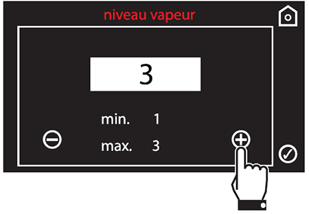 Modification du niveau de vapeur