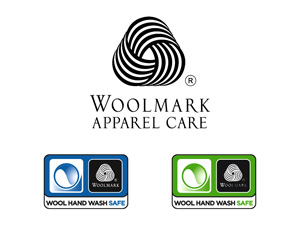 Labels Woolmark Apparel Care Silver, Blue et Green