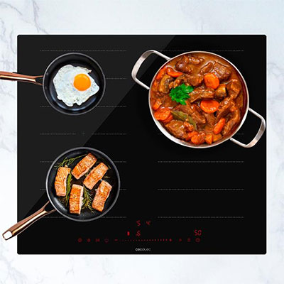 Visuel repr�sentant une table de cuisson Cecotec avec 2 zones FlexFull