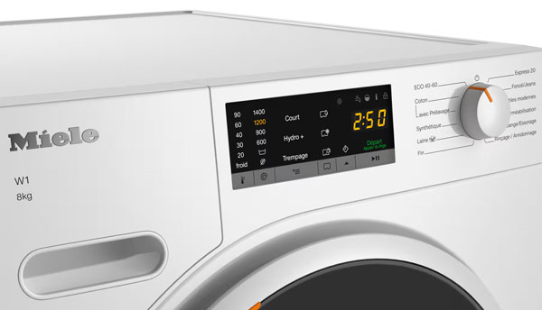 Visuel repr�sentant le panneau de commandes EasyControl d'un lave-linge Miele