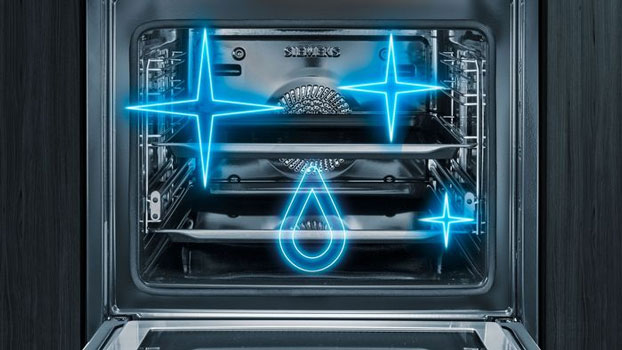Visuel repr�sentant un four avec mode de nettoyage HumidClean