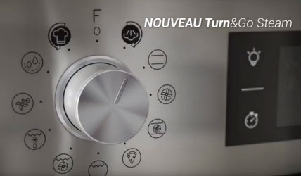 Visuel repr�sentant le panneau de commandes d'un four Indesit avec fonction Turn&Go Steam