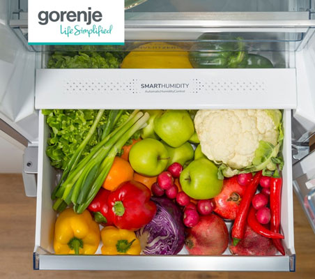 Visuel repr�sentant le bac fra�cheur avec fonction Smart Humidity d'un r�frig�rateur Gorenje