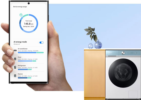 Visuel repr�sentant le mode AI Energie dans l'application SmartThings de Samsung