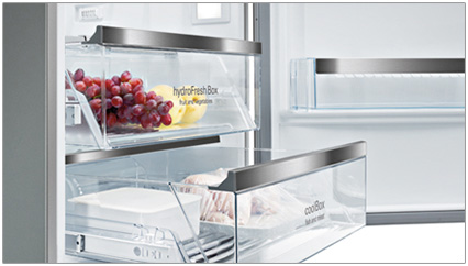 Le syst�me Easyslide facilite l'ouverture de certains compartiements du r�frig�rateur