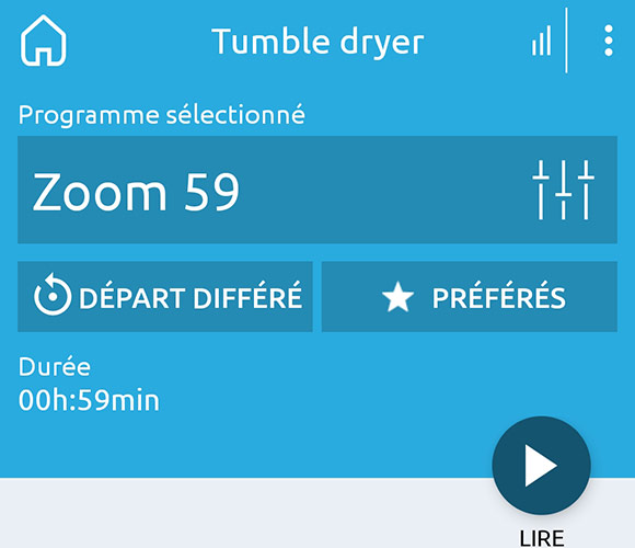 Menu des programmes