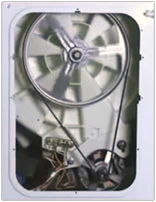 Courroie entra�nant le tambour d'un lave-linge �quip� d'un moteur classique