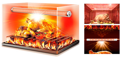 Visuel du syst�me de chauffe LG Lightwave utilisant une lampe halog�ne