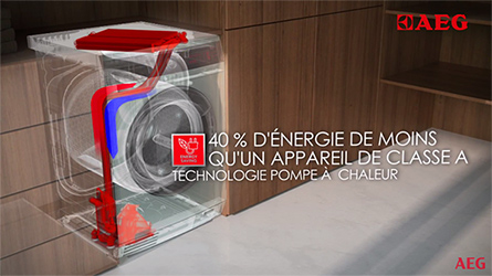 Visuel repr�sentant la pompe � chaleur pr�sente dans les lave-linges AEG �KOKombi
