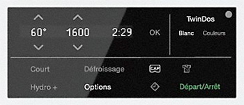 Visuel repr�sentant l'�cran ComfortSensor pr�sent sur certains lave-linges et s�che-linges Miele