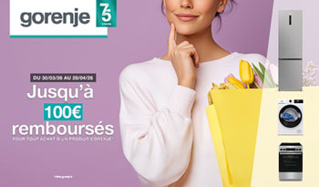 Gorenje rembourse jusqu'� 100 Euros pour l'achat d'une s�lection d'appareils �lectrom�nager