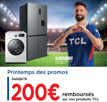 TCL rembourse jusqu'� 200 Euros pour l'achat de certains lave-linges et r�frig�rateurs