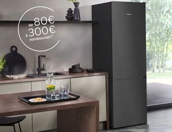 Jusqu'� 300 Euros rembours�s pour l'achat d'une s�lection de r�frig�rateurs et cong�lateurs Siemens