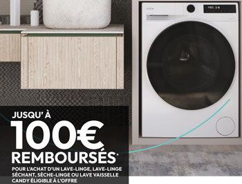Candy rembourse jusqu'� 100 Euros pour l'achat de certains lave-linges et s�che-linges