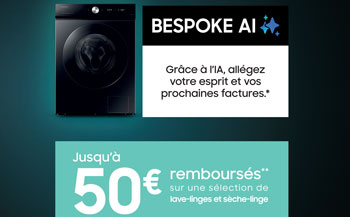 Samsung rembourse jusqu'� 50 Euros pour l'achat de certains lave-linges et s�che-linges