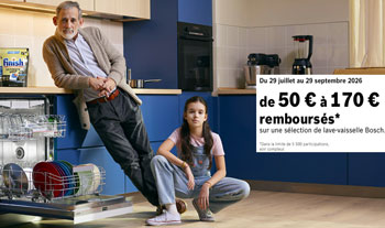 Bosch rembourse jusqu'� 170 Euros pour l'achat de certains lave-vaisselles