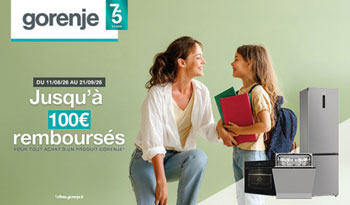 Offre de remboursement �lectrom�nager Gorenje : jusqu'� 100 Euros rembours�s