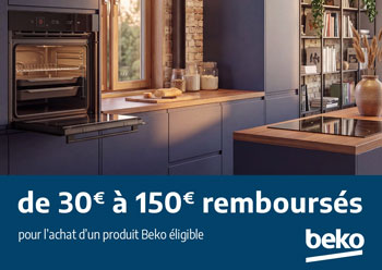 La marque Beko rembourse jusqu'� 150 Euros pour l'achat de certains appareils �lectrom�nager