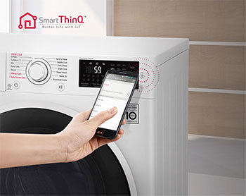Illustration d'un lave-linge connect� LG SmarThinQ - (cr�dit : LG)