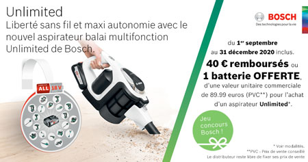 Electroménager : Actualités sur le monde du blanc ODR Bosch : aspirateur 10% remboursés