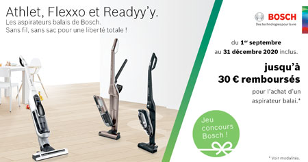 Electroménager : Actualités sur le monde du blanc ODR Bosch : aspirateur 10% remboursés