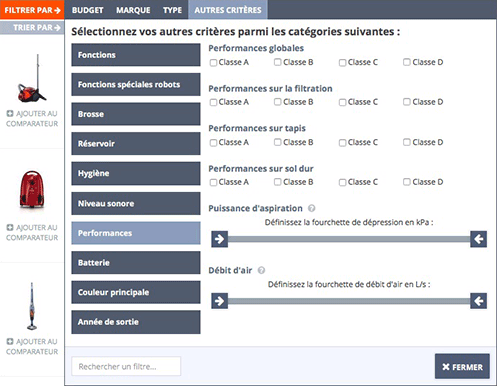 Trouvez l'aspirateur proposant les performances adaptes  vos besoins sur ELECTROMENAGER-COMPARE