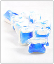 Illustration d'une capsule de gel détergent pour lave-vaisselle - (crédit : Cascade) Capsule de détergent en gel pour lave-vaisselle