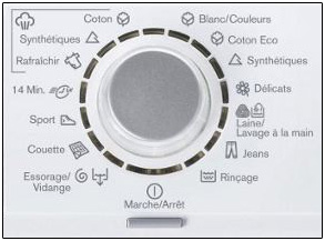 Première utilisation du lave-linge : utiliser le programmateur pour choisir le cycle de lavage adapté au linge