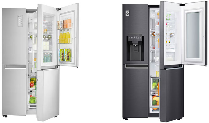 Visuel pr�sentant des r�frig�rateurs LG MoodUP avec �clairage color�