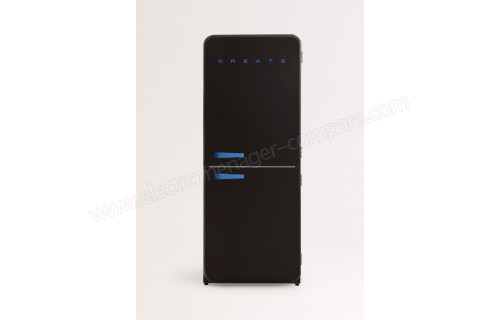 CREATE Fridge R&eacute;tro Combi 401L Noir Bleu