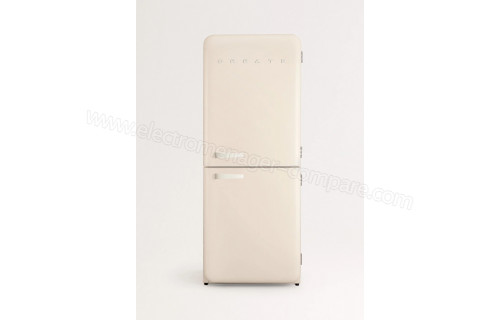 CREATE Fridge R&eacute;tro Combi 401L Blanc Cass&eacute;