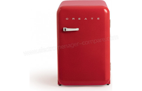 CREATE Retro Fridge 107L Argent Rouge
