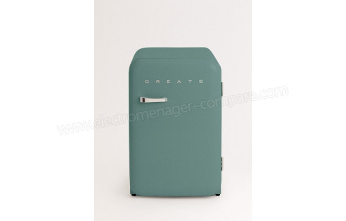 CREATE Retro Fridge 107L Argent Vert Sauge