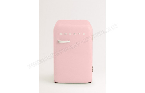 CREATE Retro Fridge 107L Blanc Cass&eacute; Rose