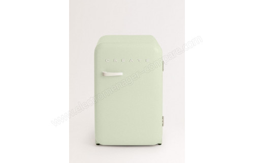 CREATE Retro Fridge 107L Blanc Cass&eacute; Vert Pastel
