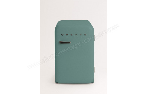 CREATE Retro Fridge 107L Black Vert Sauge