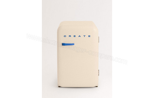 CREATE Retro Fridge 107L Bleu Cobalt Blanc Cass&eacute;