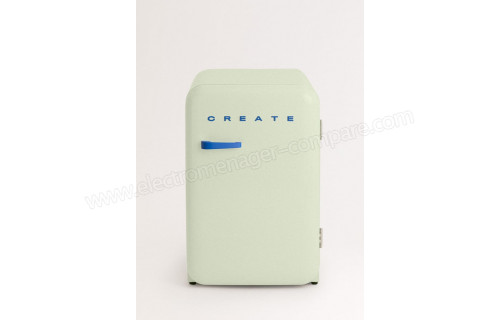 CREATE Retro Fridge 107L Bleu Cobalt Vert Pastel