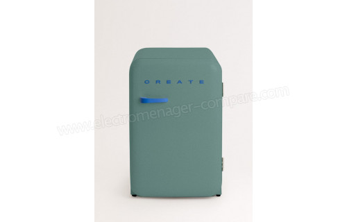 CREATE Retro Fridge 107L Bleu Cobalt Vert Sauge