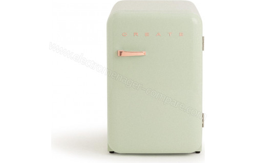 CREATE Retro Fridge 107L Rose Gold Vert Pastel