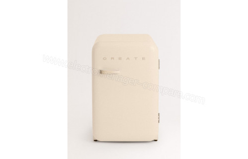 CREATE Retro Fridge 107L Sable Blanc Cass&eacute;