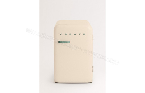 CREATE Retro Fridge 107L Vert Sauge Blanc Cass&eacute;