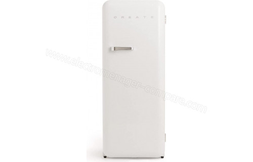 CREATE Retro Fridge 281L Argent Blanc