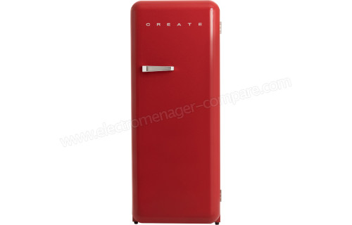 CREATE Retro Fridge 281L Argent Rouge