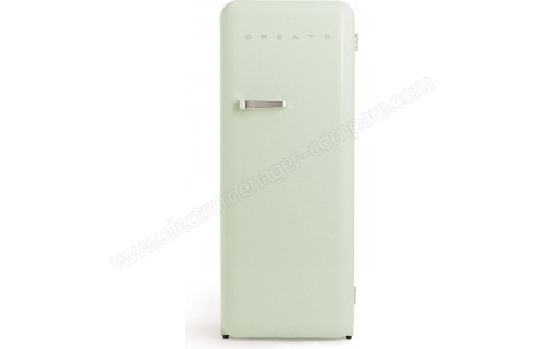 CREATE Retro Fridge 281L Argent Vert Pastel