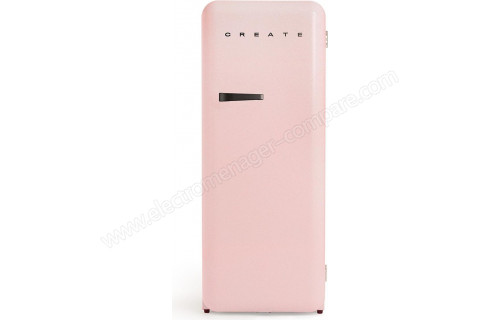 CREATE Retro Fridge 281L Black Rose Pastel