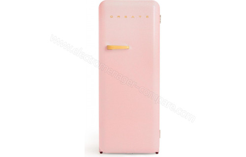 CREATE Retro Fridge 281L Bois Rose Pastel